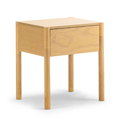 Zyler 1 Drawer Bedside Table, Light Ash