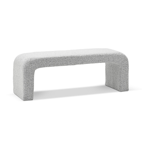 Harper Arch 120cm Bench Seat, Grey Speckle Bouclé