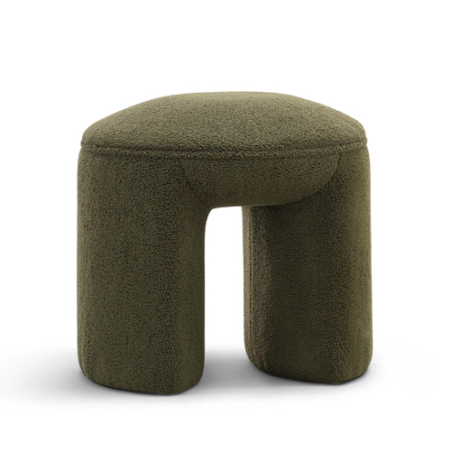 Remi Round Ottoman Stool, Teddy Moss