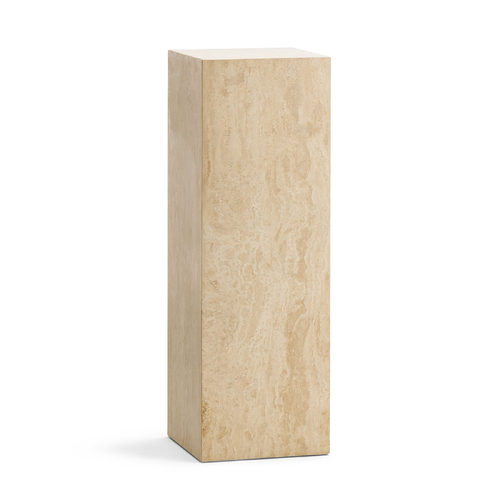 Cubie Plinth Tall, Cream Travertine