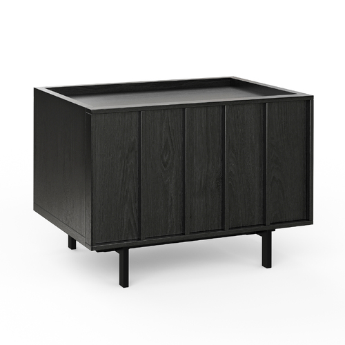 Linea Bedside Table, Black Oak