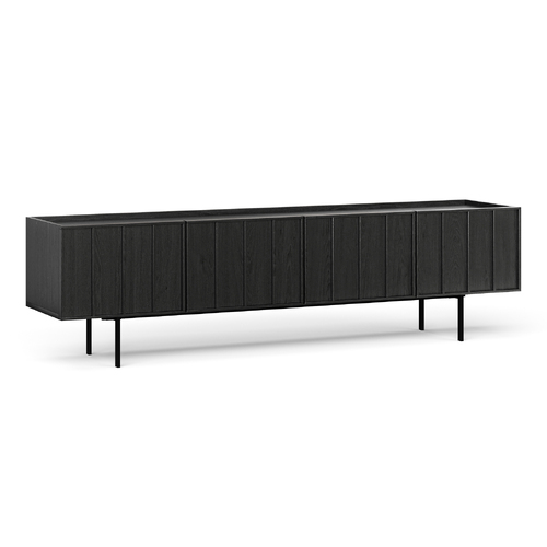 Linea 200cm TV Entertainment Unit, Black Oak