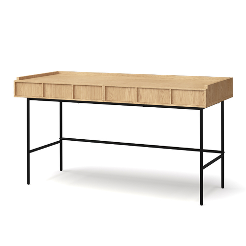 Linea 2 Drawer 140cm Desk, Natural Oak