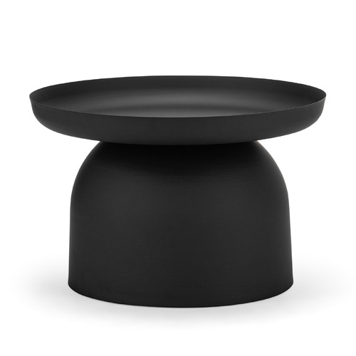 Sirkel Pedestal Round Coffee Table, Matte Black