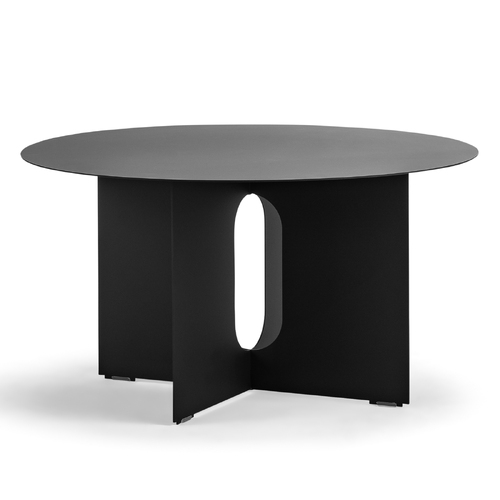 Kiyo Round Steel Coffee Table, Matte Black